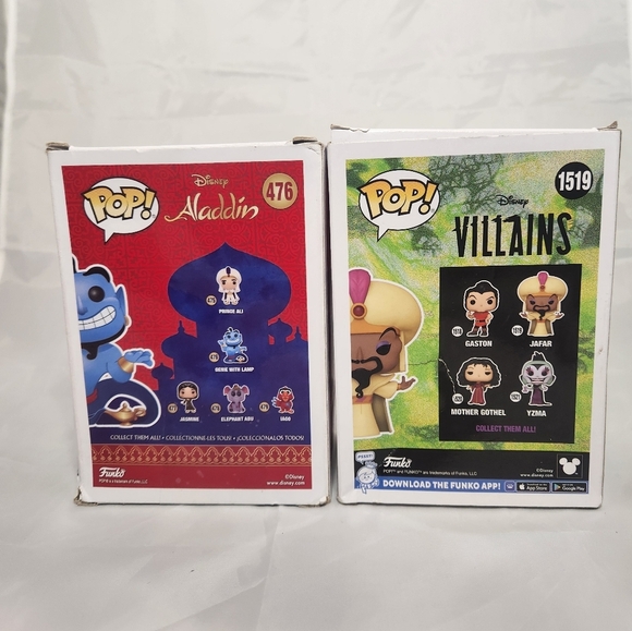 Funko Pop Genie with Lamp 476 and Disney Villans Jafar 1519 Vinyl Figurine - Picture 3 of 5